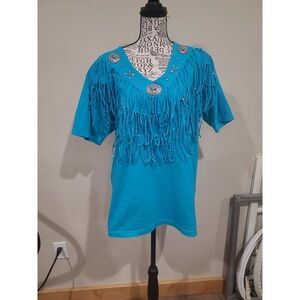 Vibrant Blue Fringe Women's Tee